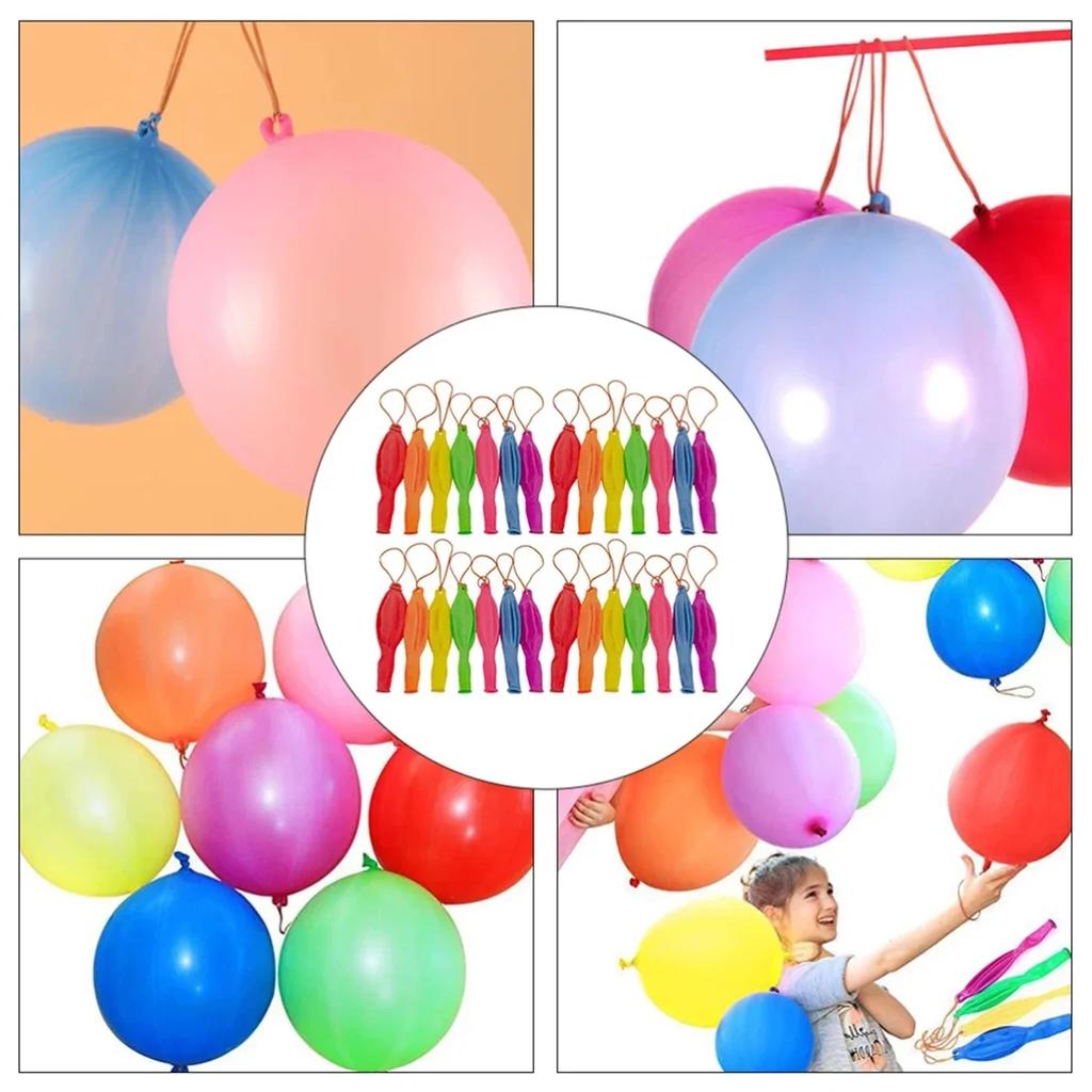 Ballons & Accessories 50Pcs Punch Balloons Coordination Ability Training Colorful Latex Balloons Multiple for Party Favor