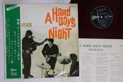 LP Record BEATLES - A Hard Day's Night (- Red Vinyl) OP8147 ODEON 1967 Japan Obi Rock Used