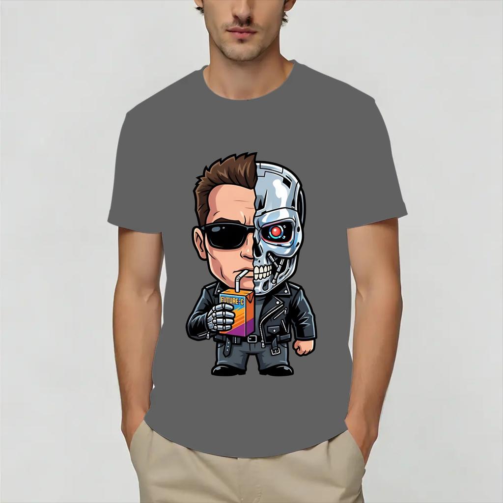 Terminator 80s Unisex T Shirt Funny Tee Shirt Short Sleeve Round Neck Tshirt Cotton Birthday Present Tops