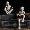 Reading Skull Figure Resin Statue Skeleton Reader with Book for Adding Character To Bookshelves and Office