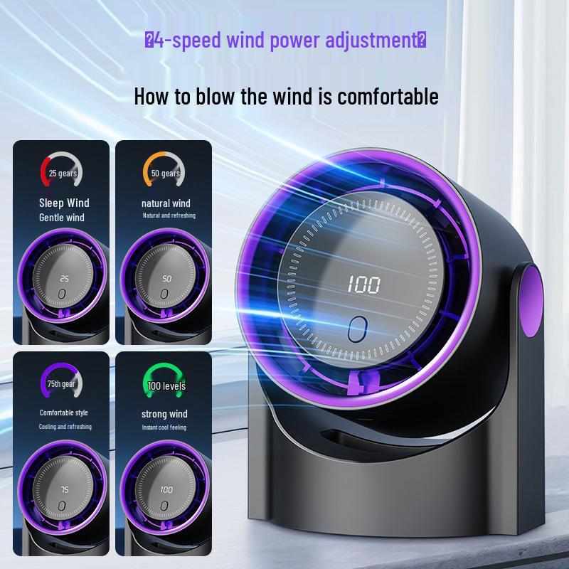 Bladeless Digital Display USB Charging Desktop Fan, Wall-Mountable & Portable