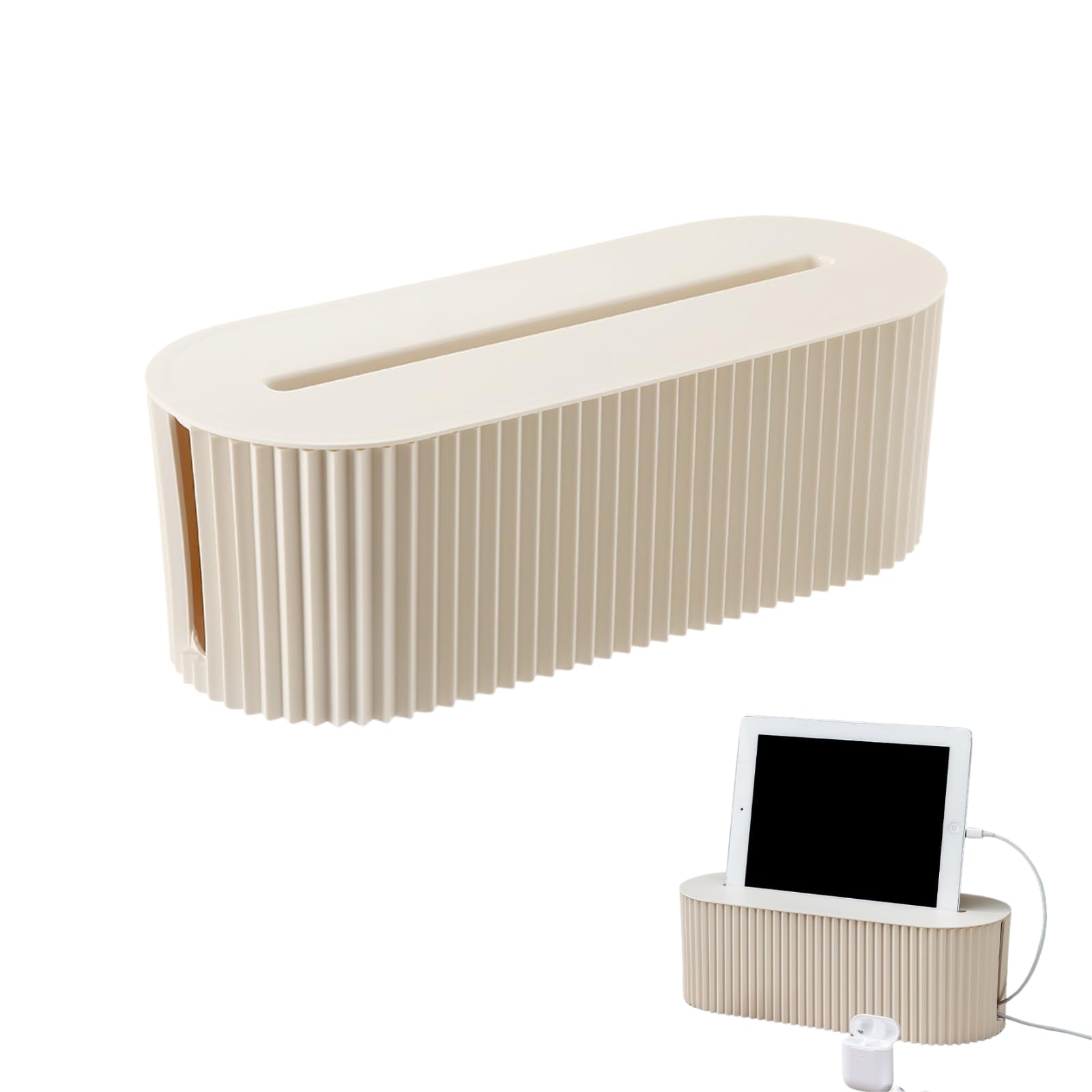 

Sunny Glow Outlet Cable Management Cord Stylish Smartphone Indoor Living Room Box, Box, Concealment, Storage, Holder, Use, Bedroom, бежевый