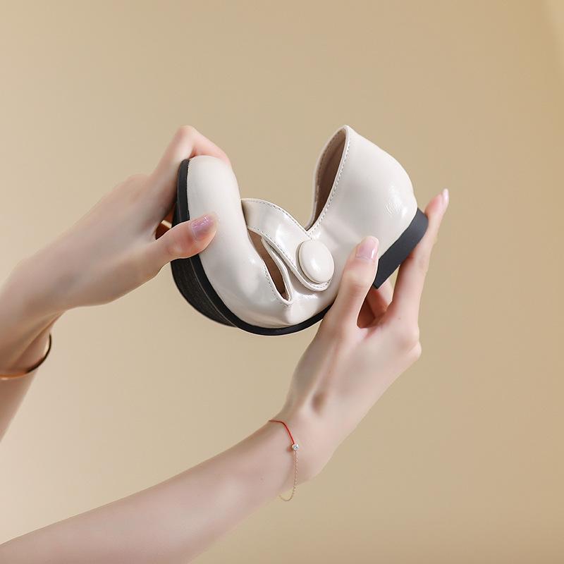 French-Japanese One-Strap Mary Jane Flats - Women's Round Toe, Soft Sole Slip-On Dolls Shoes, College Style.