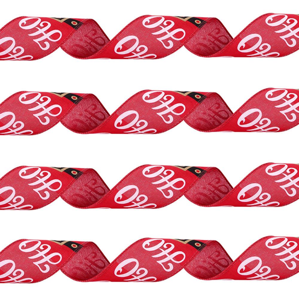 

Red Elegant And White Christmas Satin Ribbon For Holiday Gift Packaging Crafts And Red Ribbon,2M x 6.5CM