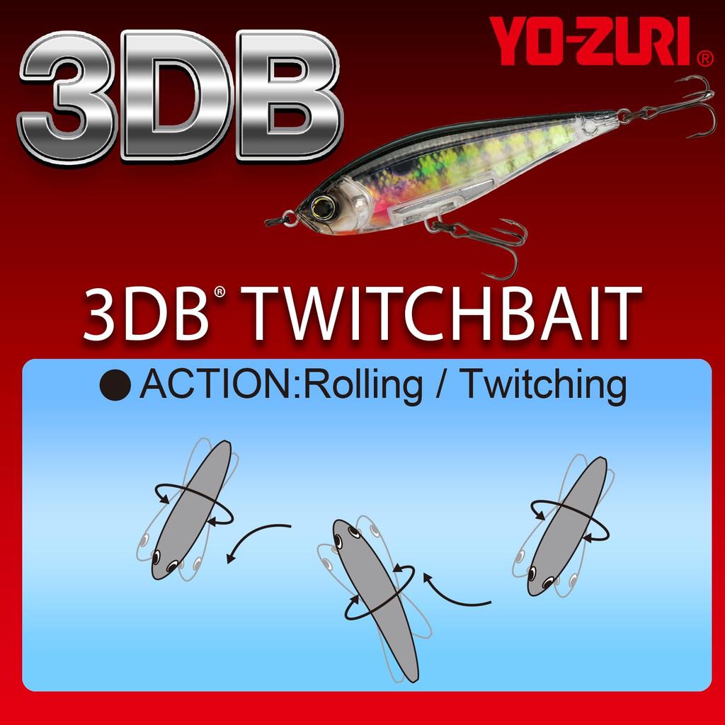 Bass Lure 3DB Twitch Bait 110mm Gizzard Shad YO-ZURI (SS) Color