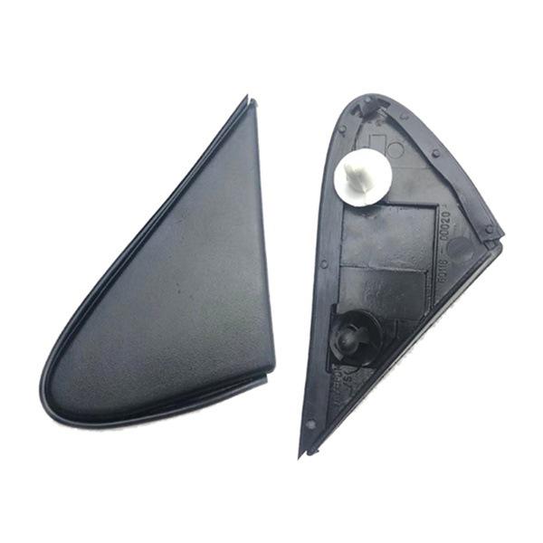 Set of Black ABS Reversing Mirror Triangle Covers for Exterior Rearview of Feng