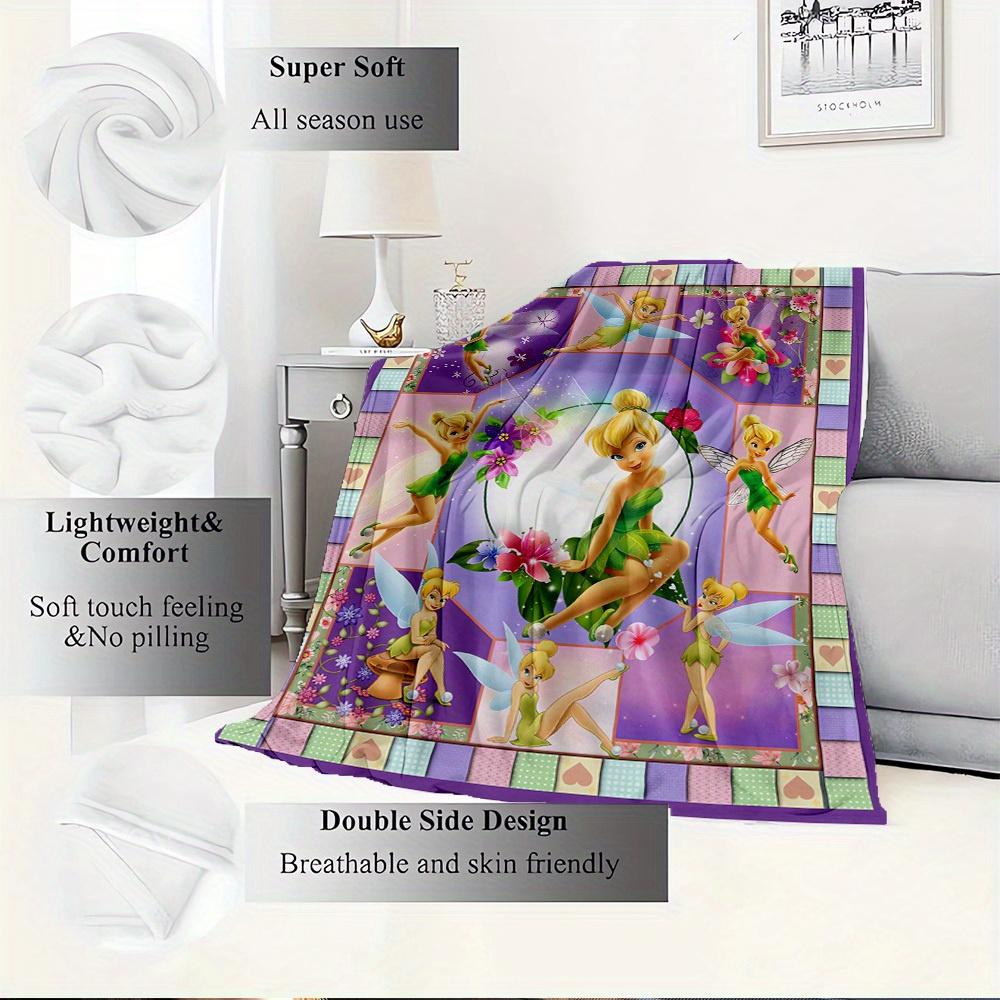 1pc Velvet Tinkerbell Fairy Bedding Throw Blanket Sofa Cover
