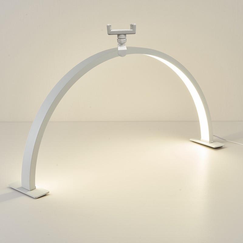 Half-Moon Shadowless Nail and Beauty Desk Lamp with Diamond Stand