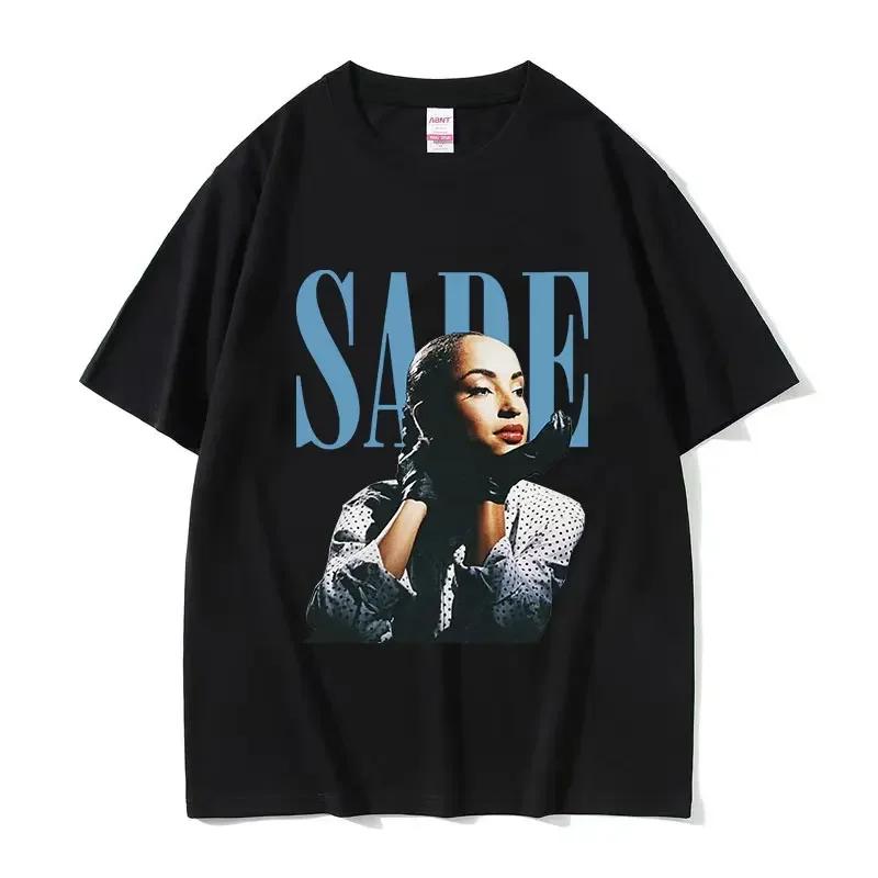 90. roky Speváčka S-Sade Potlač Grafické Tričko Dámske Hip Hop Vintage Krátky Rukáv Tričká Streetwear