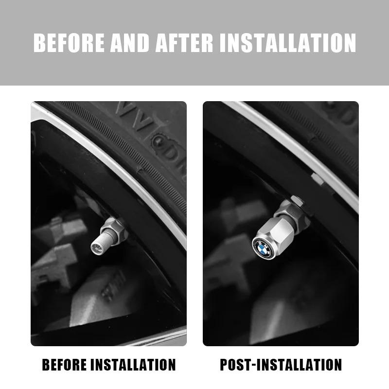 JKGN2 For BMW M Emblem E46 E36 E34 F10 E90 F30 E60 F30 E53 E30 E92 E87 Car Wheel Tire Valve Caps 4Pcs Metal Stem Cover