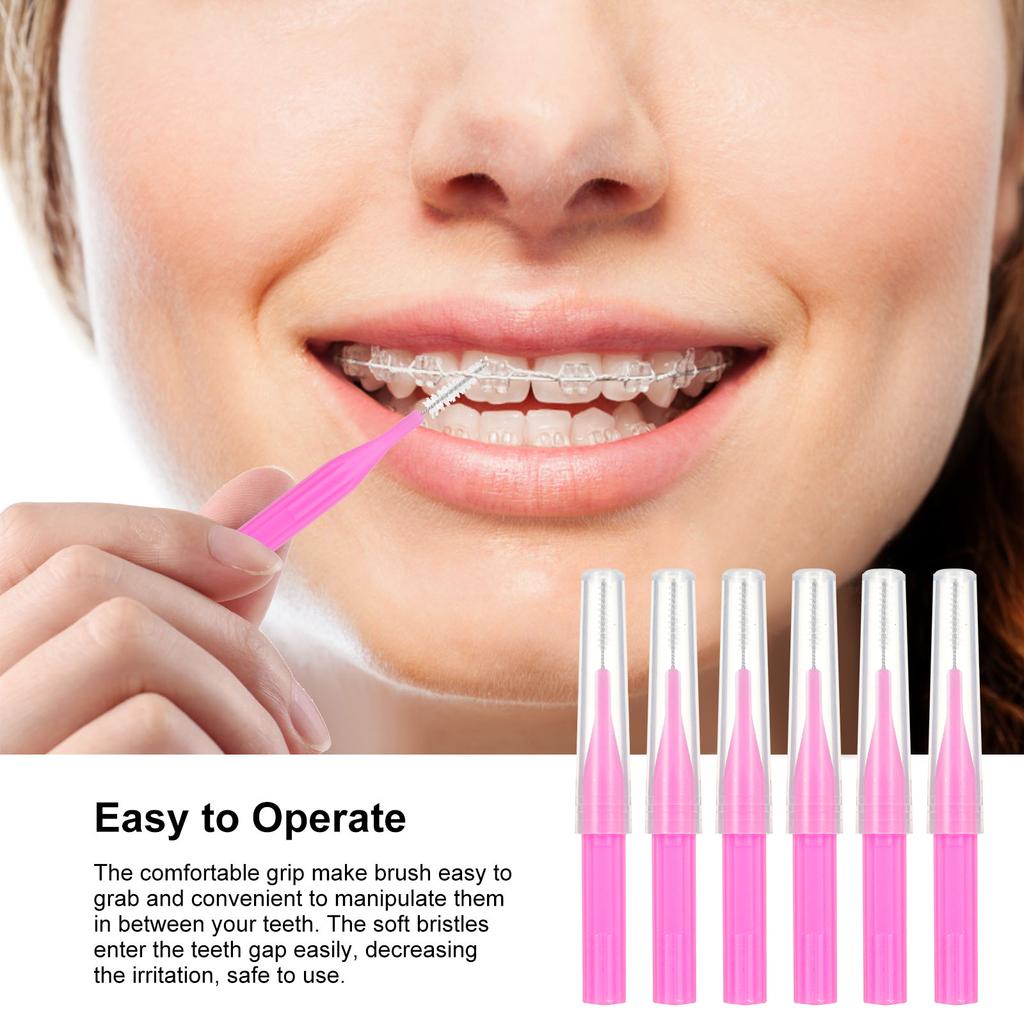 100PCS Interdental Brushes Dental Floss Toothpick Orthodontic Braces Brush Tooth Cleaning Tool Oral Care with Storage Box