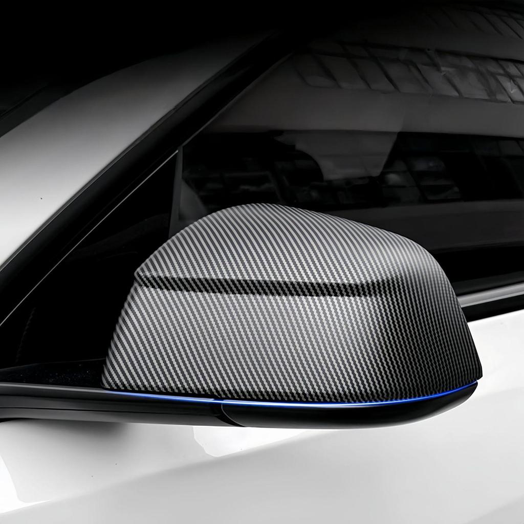 Carbon Fiber Rearview Mirror Cover for Tesla Model Y (25-Year Refresh)