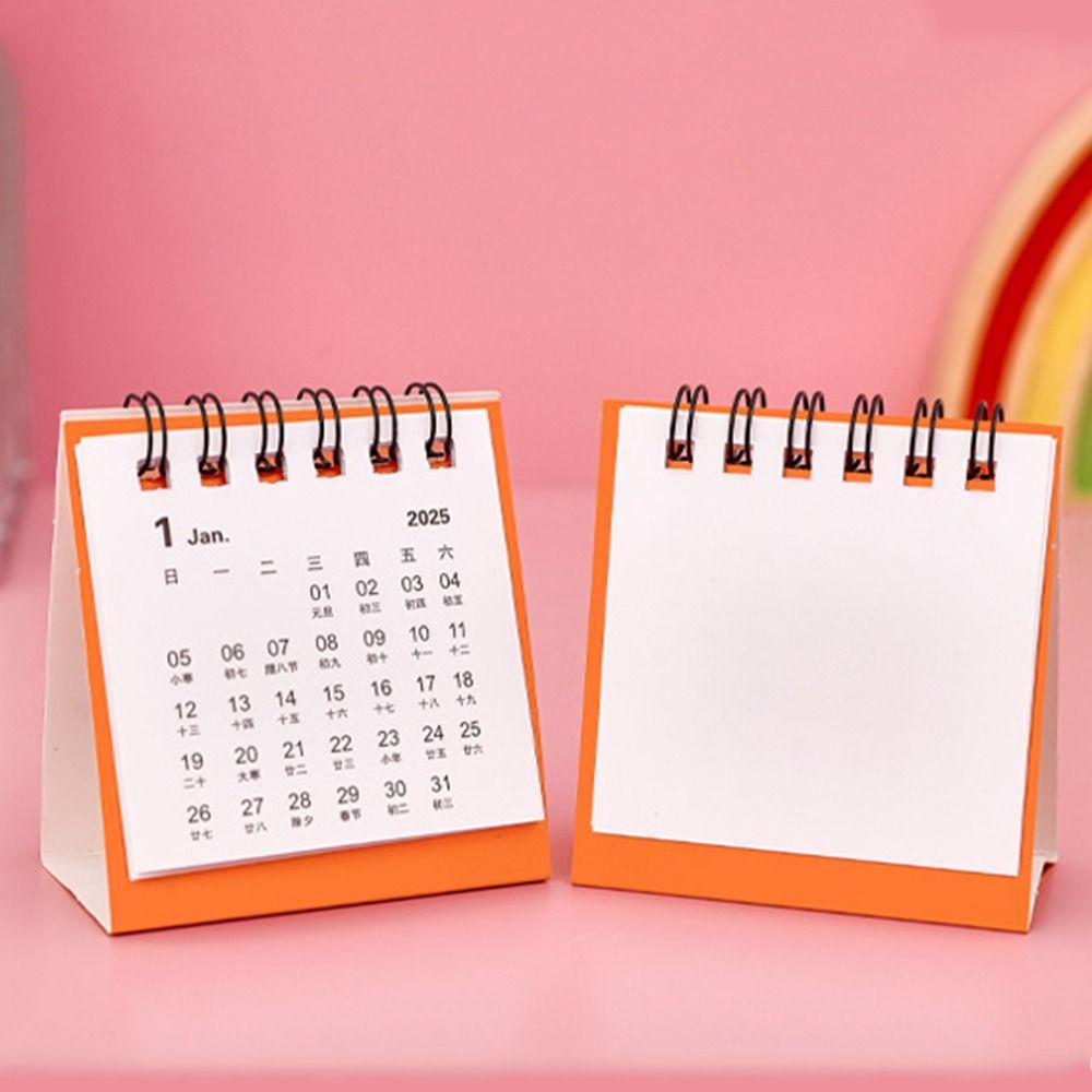 Creative Cartoon Mini Calendar Cute Fruits Standing Flip Calendar Office Ornaments