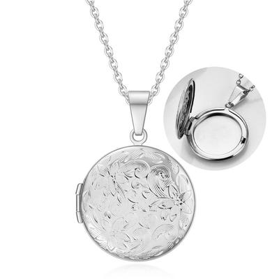 Openable Photo Locket Necklace For Women Stainless Steel Round Pendant Hold Picture Gold Silver Color Chain Men Birthday Jewelry