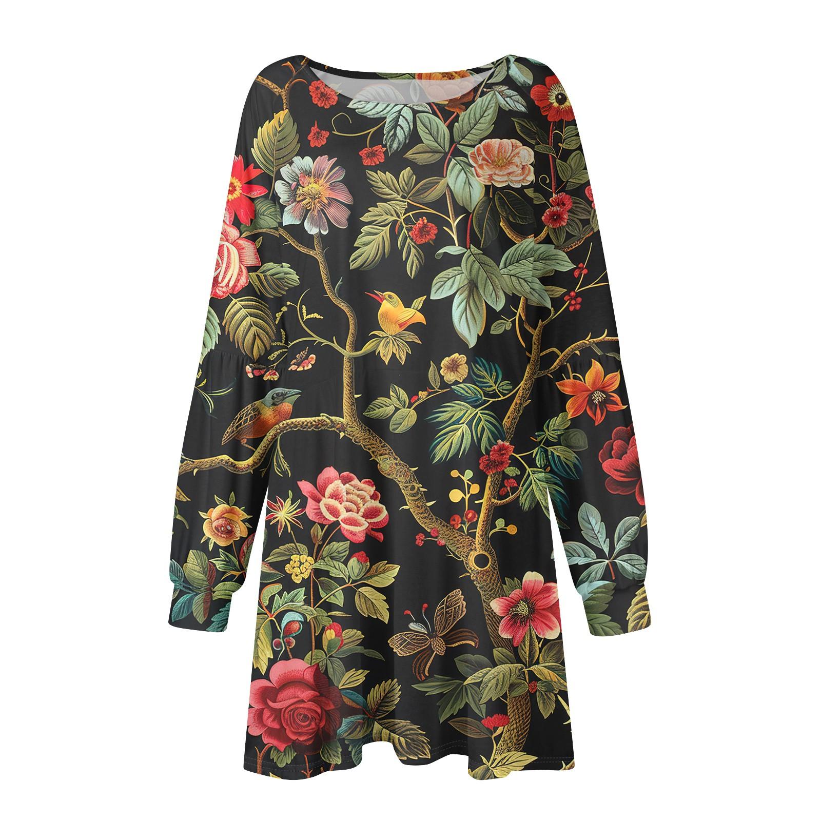 Модное женское платье трапециевидной формы с длинным рукавом. Осенний повседневный — фото 4