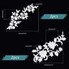 PH PandaHall 4pcs Flowers Iron On Patches, 2 Styles White Embroidery Applique Decorative Patches Embroidered Patch for DIY Cloth Jeans Hats Shirts