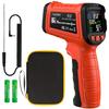 Infrared Thermometer Temperature Gun -58°F To 1796°, 16:1 Non Contact Laser Thermometer Gun with Thermocouple Probe for Humidity, Pizza Oven,