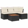 VidaXL Salon de Jardin avec Coussins 5 pcs, Canapés de Terrasse, Ensemble de Meubles de Patio, Mobilier d'Extérieur, Noir 3255923