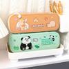 Double-Layer Pencil Case Large Capacity Capybara Panda Astronaut Students Pen Bag Multifunctional Stationery Storage Bag