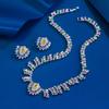 Bridal Dress Jewelry Set Zircon Inlaid Multicolor Necklace Earrings Luxury Full Diamond Set Chain