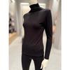 Triumph Black Acrylic Ribbed Turtleneck Women S 3 4 Top teweS913bk