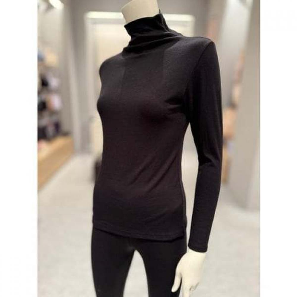 Triumph Black Acrylic Ribbed Turtleneck Women S 3 4 Top teweS913bk