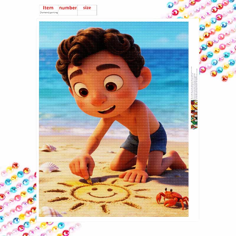 Disney DIY Diamond Painting 5d Full Diamond Cross Stitch Beach Luca Decorative Painting for Living Room Bedroom