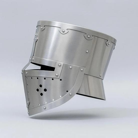 Handmade Medieval 14th Century Great Helmet Perfect for Renaissance Fair, Cosplay, LARP, Halloween Costume Authentic Steel Armor Replica