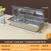 Zhebu Stainless Steel Divided Serving Tray with Transparent Lid