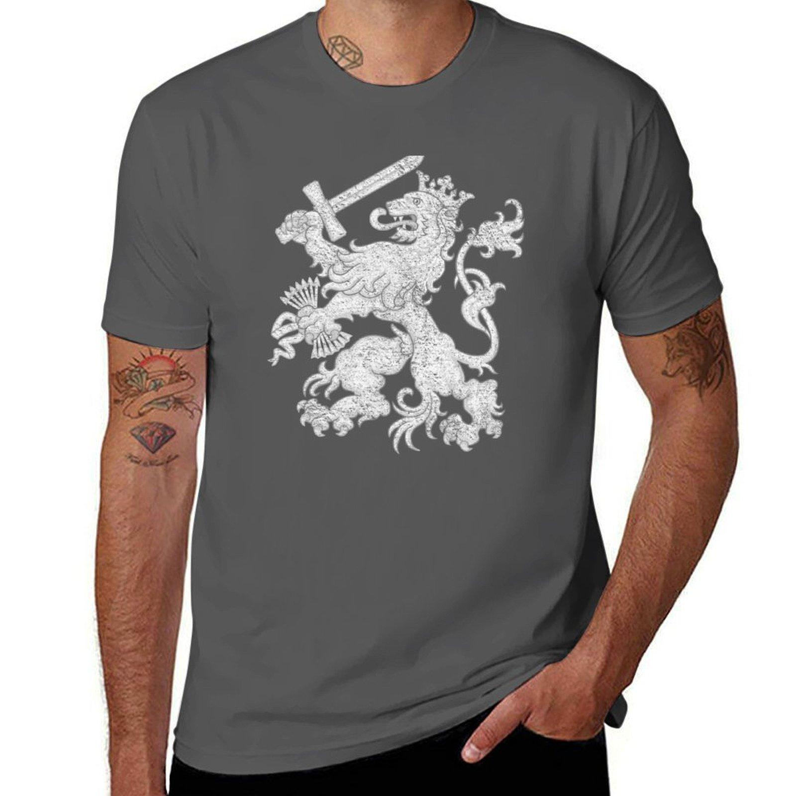 

NETHERLANDS COAT OF ARMS LION HOLLAND DUTCH (DISTRESSED WHITE) T-Shirt graphic t shirts for man man t shirt graphic T-Shirt 4XL