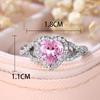 Hot-selling Pink Heart Zircon Full Diamond Ring, Daily Girl's Heart Bursting Women's Ring