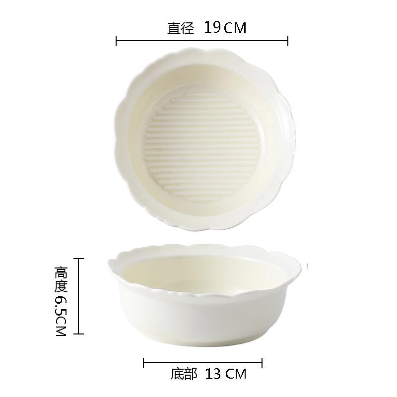 Underglaze Cream Style Tableware Dish Set Household Rice Bowl New Small Fresh New Value Rice Bowl Plate