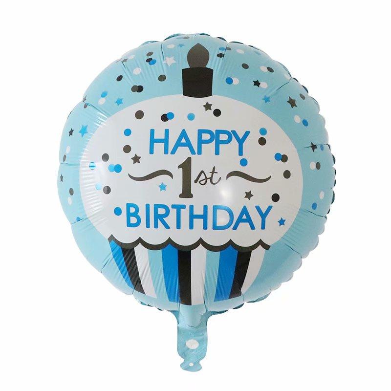 50Pcs/lot 18inch English Happy Birthday Aluminum Foil Balloon Round Helium Balloon Kids Birthday party decoration Air Golobs