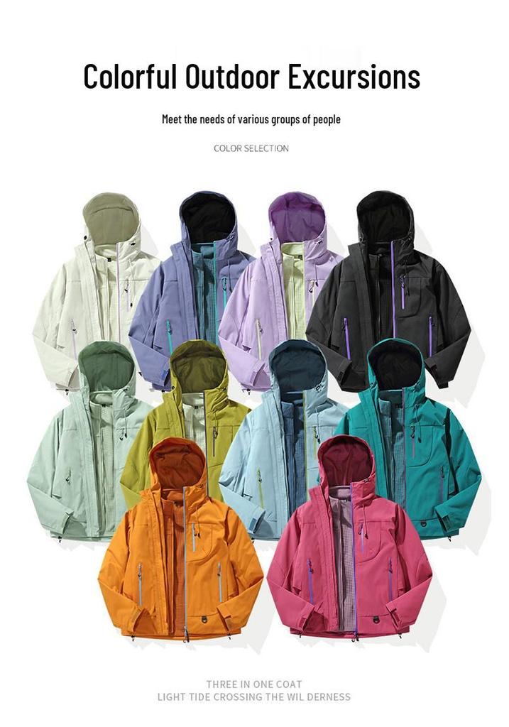 Outdoor Assault Jacket: Warm Waterproof/Windproof 3-in-1 Unisex Mountaineering Coat for Autumn/Winter