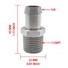 1/2in NPT 5/8in Barb Automotive Hose Barb Fitting Metal Threaded End and Hose Connection, Replacement Part for Cooling System Hose Repair Tasks In