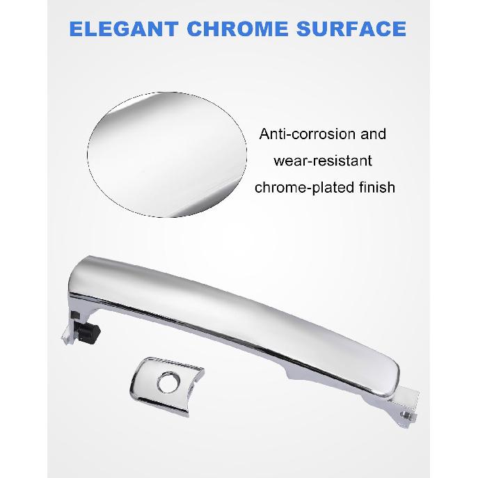 JDMON Exterior Chrome Door Handle Replacement for Infiniti Nissan FX35 FX45 2003-2008 Murano 2003-2007 Rogue 2010-2013 Rogue Select 2014-2015