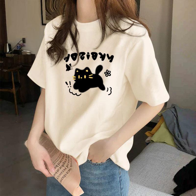 

2026 American Cotton Trendy Round Neck Plus Size Short Sleeve T-shirt XL (112-125 jin)