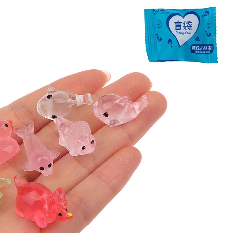 20 Bucăți Animal Mic Mini Drăguț Figurine de Joacă Pungă Surpriză Luminos Stil Cutie Oarbă Jucării Aleatorii Simulare Val Animal de Desene Animate Jucărie pentru Copii