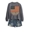 Damemote Casual Langermet trykt rundhals sweatshirt topp