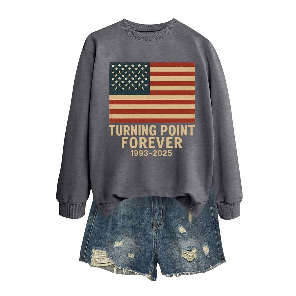 Damemote Casual Langermet trykt rundhals sweatshirt topp