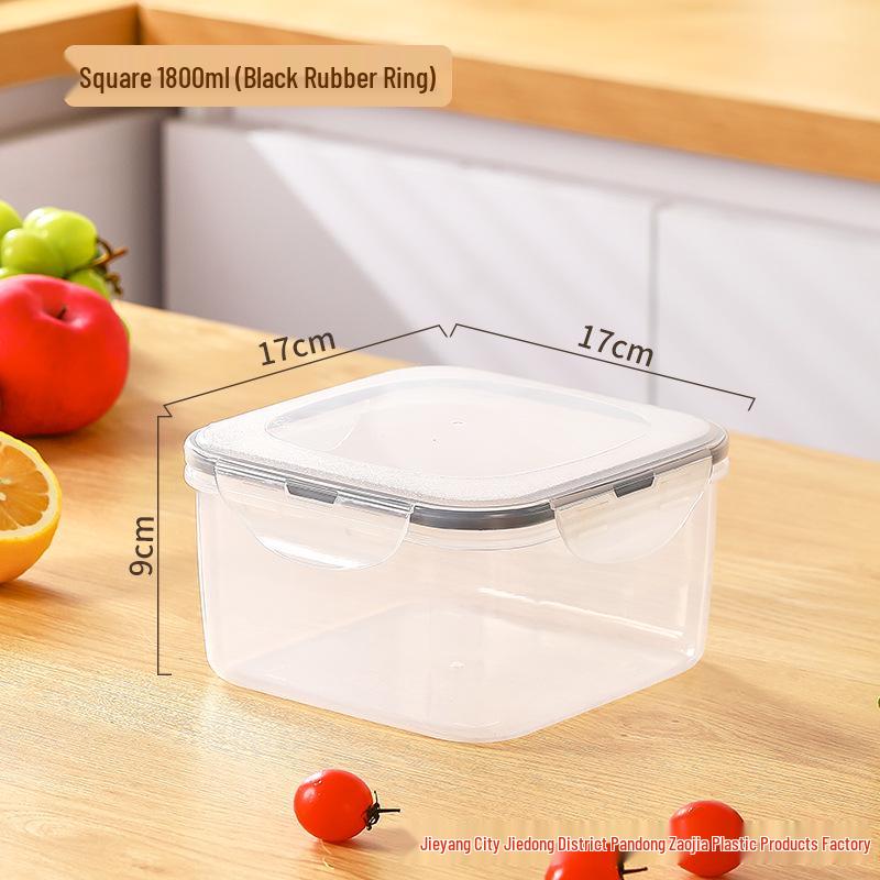 Transparent Rectangular Food Storage Container with Lid