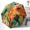 1 Stück Hirsch-Fantasy-Automatik-Regenschirm, robuster und langlebiger Automatik-Regenschirm mit 8 Streben, praktisch für den Außenbereich 062