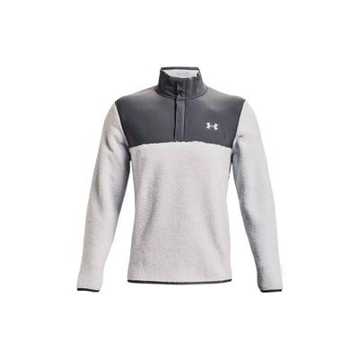 Maglione Pile Stampa Logo Mezza Zip Pile Sportivo Collo Alto Vestibilità Regolare Giacca Pullover Uomo giacche Grigio Nebbia 1366284-014