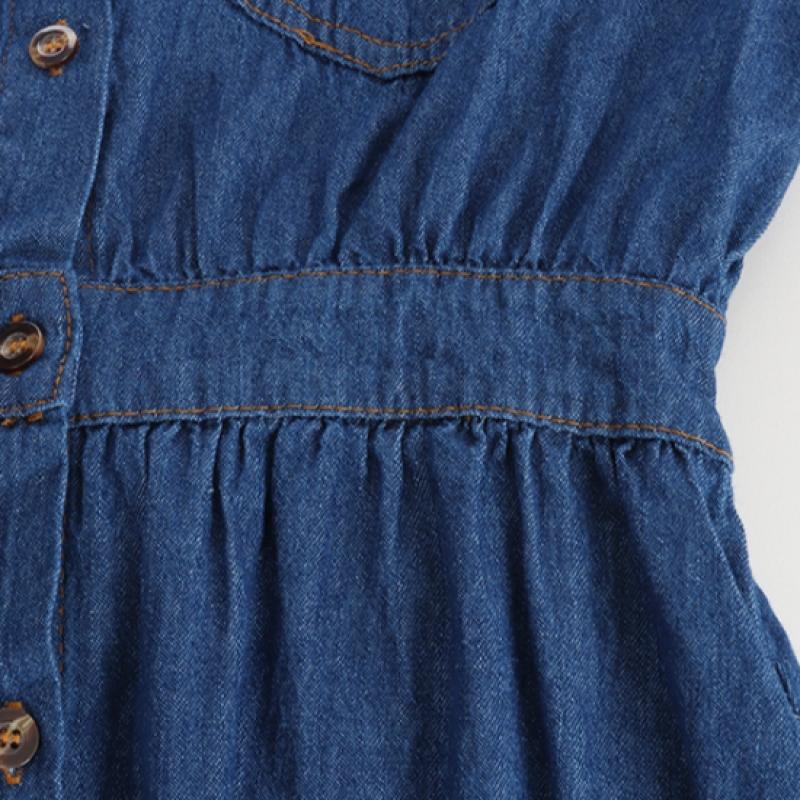 Shop   Women Denim Collar Long DreSs St Flare Dark Blue Ss Wdr 7848