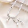 Korean Style Diamond Angel Wing Pearl Bridal Necklace