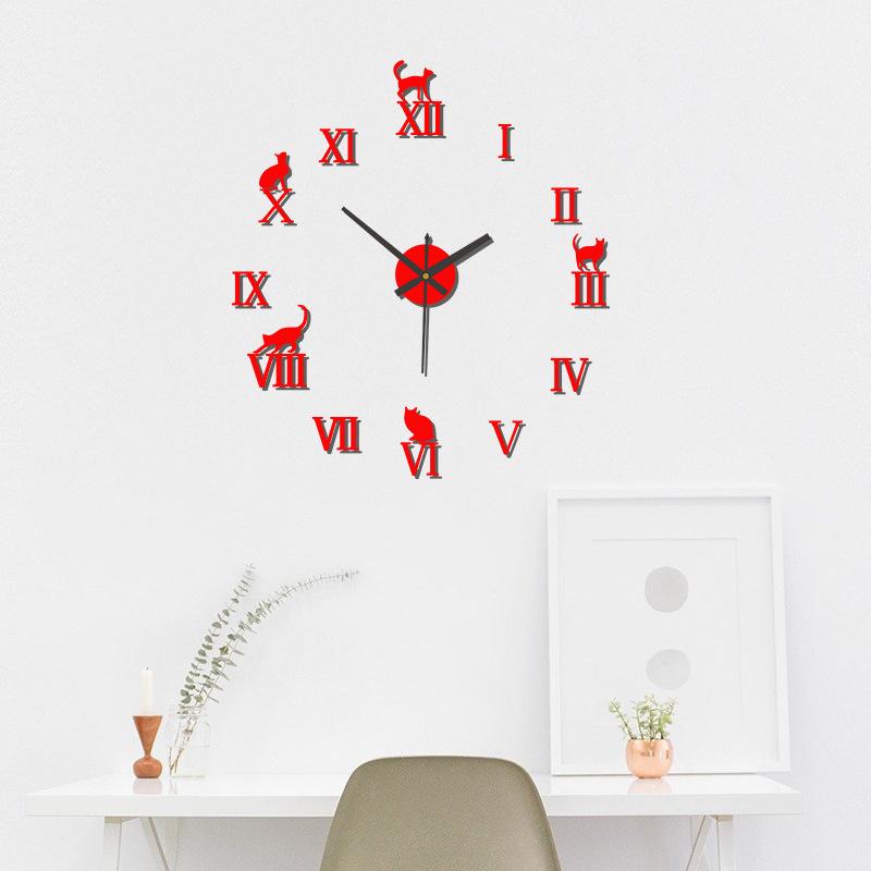 No Punching Silent DIY Wall Clock Personalized Acrylic Wall Clock Bedroom Mirror Clock Decorative Wall Clock