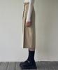 Nigaennikol Ribbon Pintuck Long Skirt_Light Beige