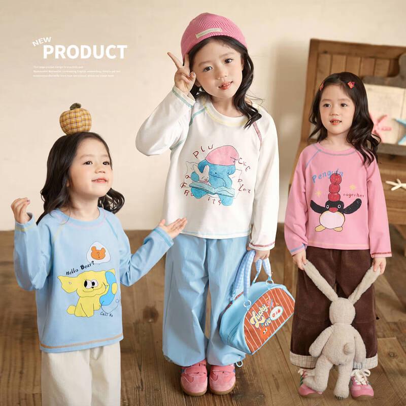 LUSON Okids Cartoon Girls  Long-Sleeve T-Shirt 110