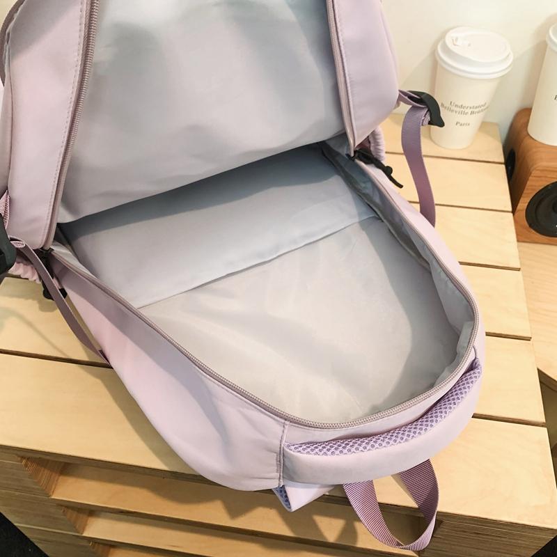 Women's Backpack School Bag Men Solid Color Backpack Travel Bag