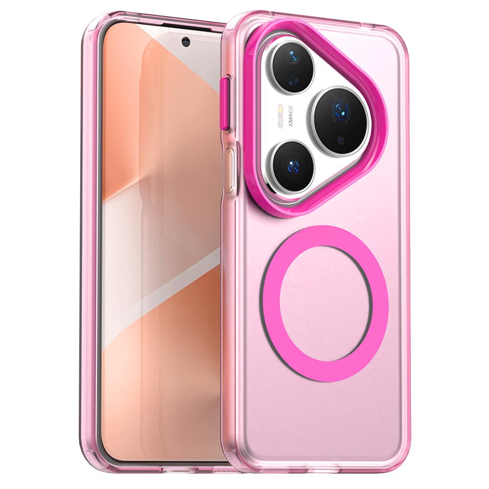 Magnetic Wireless Charging Case For Huawei Pura 80 Pro 80 Ultra P80 5G Cover Candy Colors Transparent Back Shell Fundas Coque